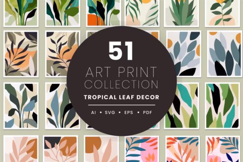 Leaf Tropical Abstract Art Poster
