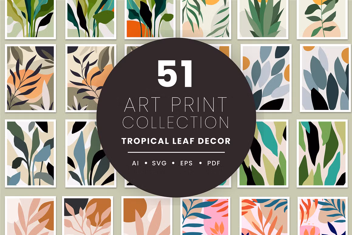 Leaf Tropical Abstract Art Poster