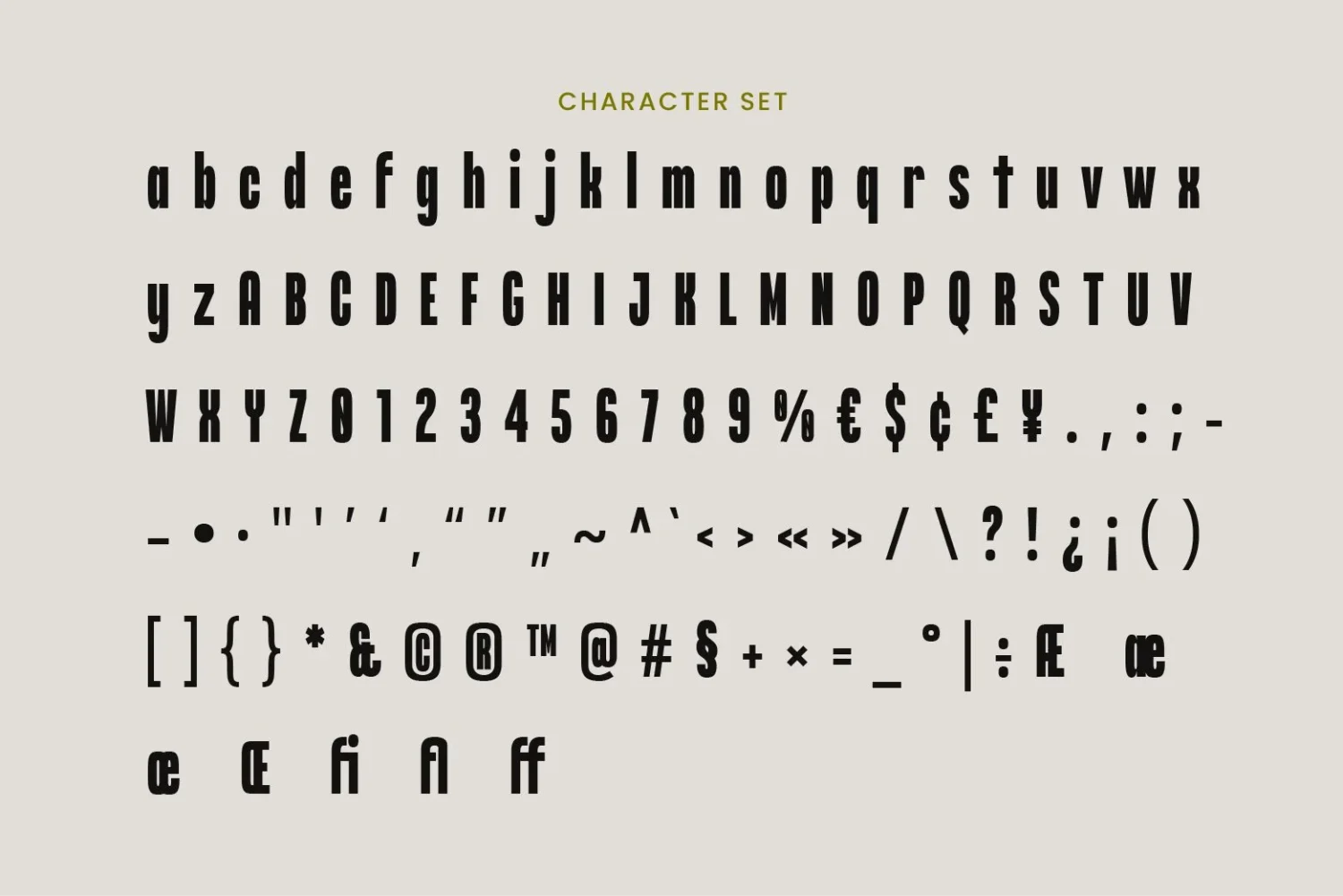 bold condensed display font
