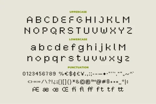 pixelated display font