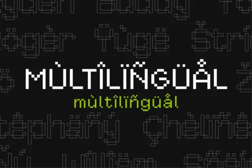 pixelated display font