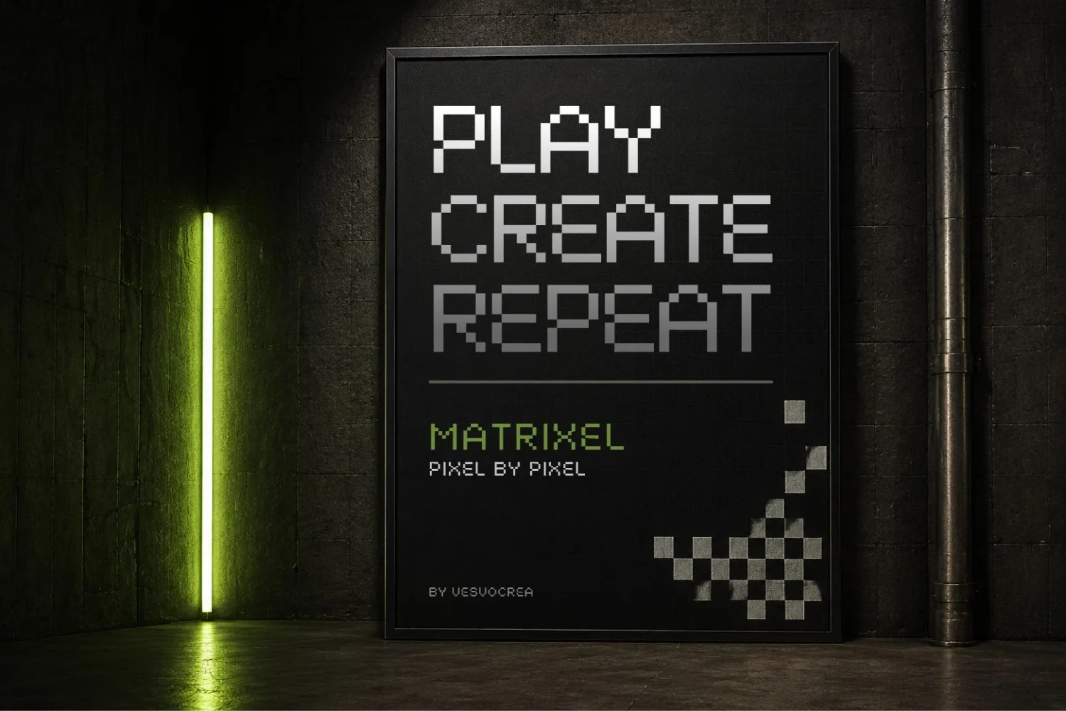 pixelated display font