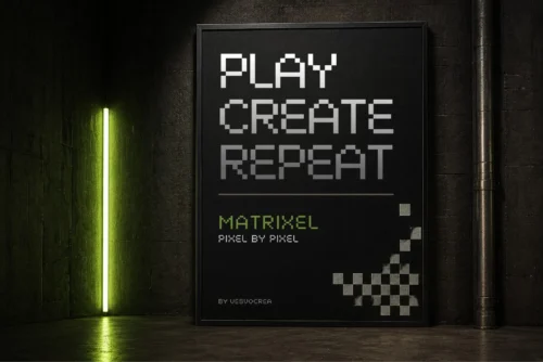 pixelated display font